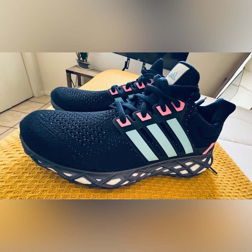 Adidas Women  navy blue  Sneakers with Pink and Blue Accents